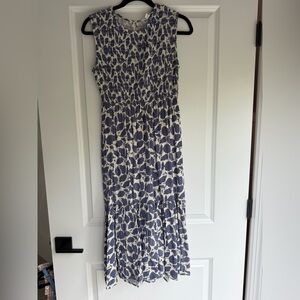 Treasure & Bond Navy and Cream Textured Dress